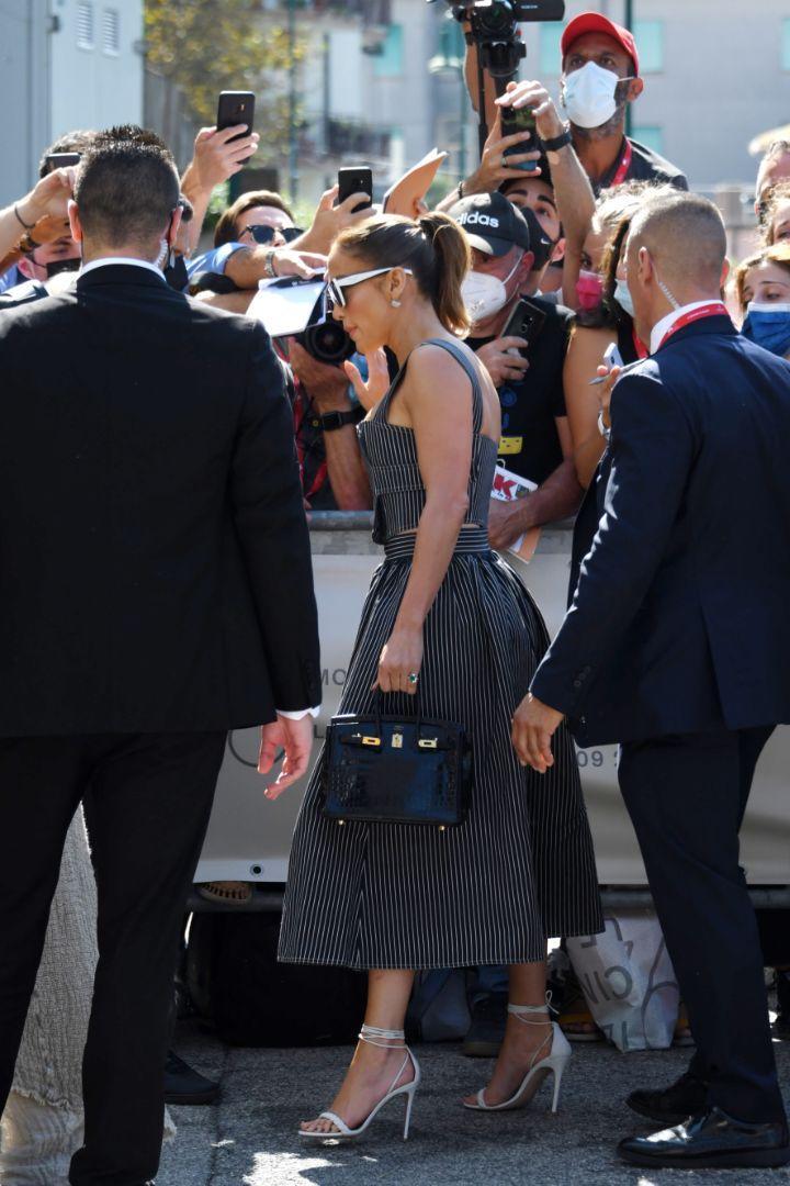 Jennifer Lopez greets fans at the 2021 Venice Film Festival in Italy, Sept. 10. - Credit: Venezia2020/IPA/Splash News